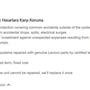 Lenovo Bilgisayar Lenovo Premium Care Garantisi Tamir Yapmıyor