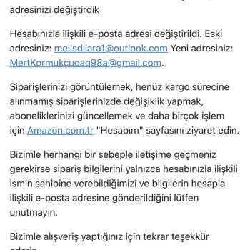 Amazon Hesabımı Ele Geçirdi