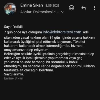 Doktorsitesi.com Üyelik İptali Neredeyse İmkansız