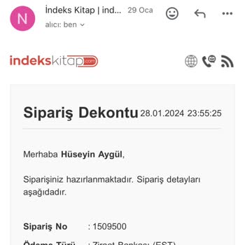 İndekskitap.com Satın Aldığım Ürünü Göndermiyor.