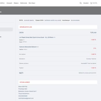 Reno Garaj İsimli Web Sitesi Üzerinden Alışveriş