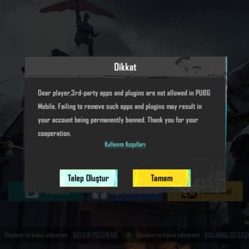 PUBG (Pubgmobile.com) 3. Parti Ban 10 Yıllık Ban