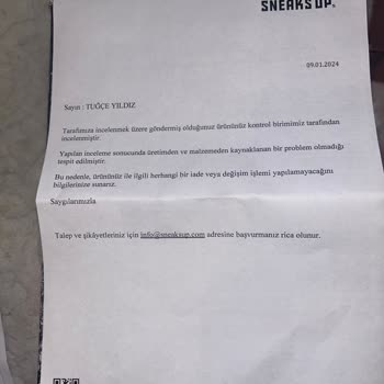 Sneaks Up Ayakkabı Değişimi Ve İade Müşteri Hizmetleri Şikayeti