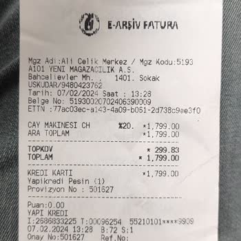 A101 Siirt'te Bir Mağazadan Alınan Çay Makinesi İle İlgili İade Sorunu
