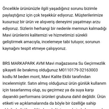 Mavi'nin Kalitesiz Ürünü Ve Müşteri Memnuniyetsizliği