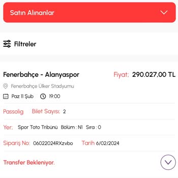 Bilet Al Sat Transferi Gerçekleştirmedi