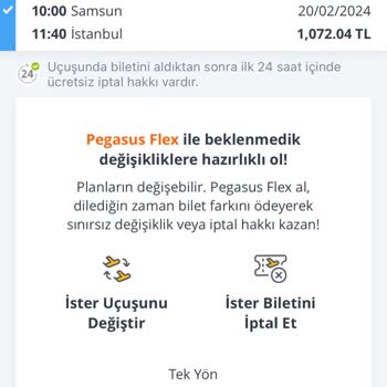Pegasus Esnek Bilet Hakkında Yaşanan Sorun