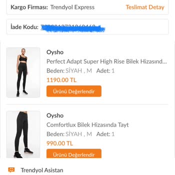 Trendyol'da Oysho Siparişim Kayıp