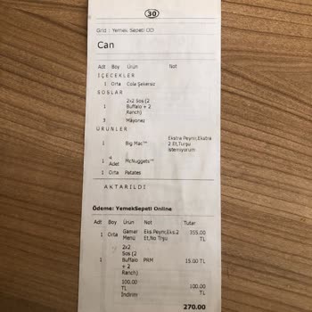 McDonald's 2 Defa Yanlış Gönderilen Sipariş
