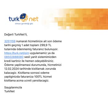 TurkNet Faturamı Ödedim Ödenmedi Gözüküyor