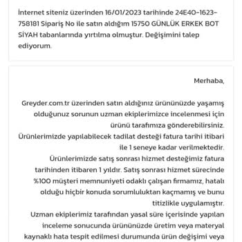 Gerissener Sohlen an Greyder Mr Urban Casual Schuhen und ausstehender Rückerstattung