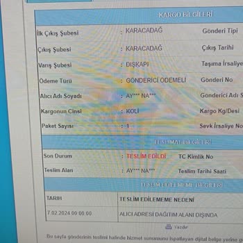 Aras Kargo Ankara'nın Ortasında Alıcı Adresi Dağıtım Alanı Dışında Mazereti