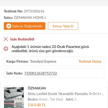 Trendyol Koltuk Kılıfı Hayal Kırıklığı