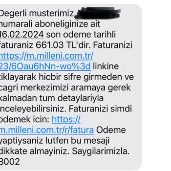 Millenicom Cayma Bedeli Adı Altında Usulsüz Fatura.