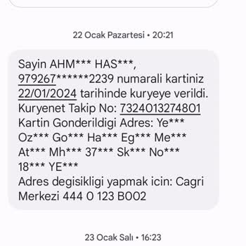 Batıkent Çakırlar Kuryenet Şubesi Teslimat Yapmıyor