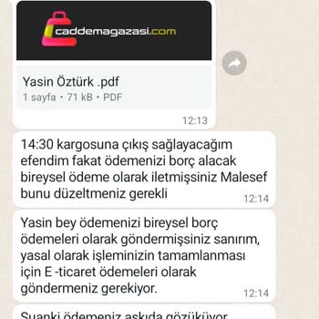 Www.caddemagazasi.com Paramı İade Etmiyor Ve Urunu Göndermiyor