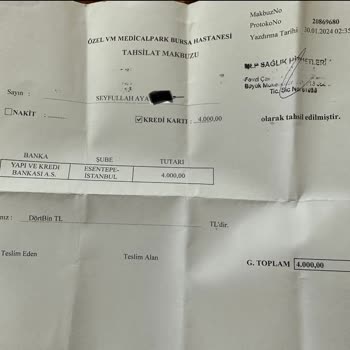 Bursa Medical Park Taburcu Olduktan 1 Hafta Sonra Para Talep Ediyor!