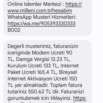 Millenicom Aktivasyon Ve Kurulum Ücreti Sürprizi