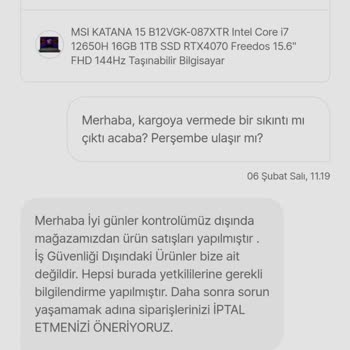 Hepsiburada Ürünümü Göndermeyip, Rızam Dışında İptal Etti.