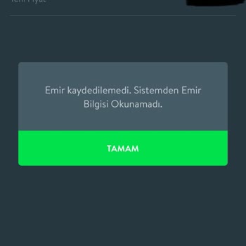 CepteTeb Borsa Emir Düzeltmeme İzin Vermedi