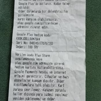 Google Play Hediye Kodu. BİM Market