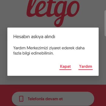 Letgo Hesabımı Askıya Aldı