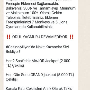 Casinomilyon Kazancımı Vermedi Güvenilmez Site