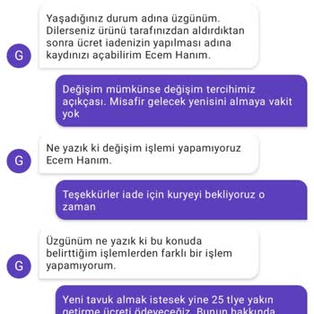 Getir Bozuk Ürün Ve Yetersiz Destek