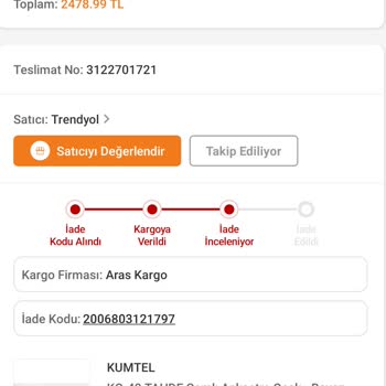 Trendyol İade Sorunu. Pişmanım.