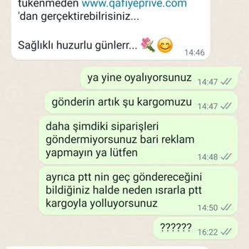 Qafiye Prive Şal Siparişlerimi Göndermiyor!