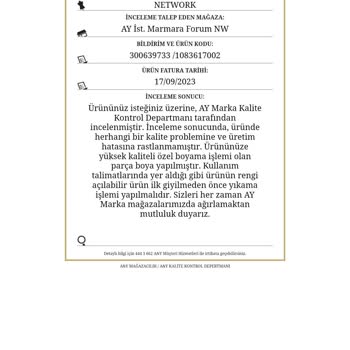 Network Hatalı Ürün