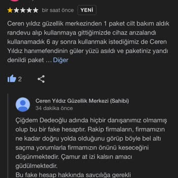Ceren Yıldız Güzellik Merkezi Paket Süresi Doldu Sorunu