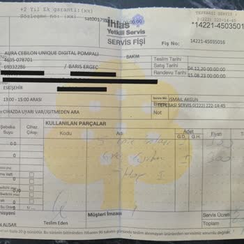 İhlas Aura Cebilon Su Artıma Cihazı Sürekli Hata Mesajı Veriyor