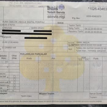 İhlas Aura Cebilon Su Artıma Cihazı Sürekli Hata Mesajı Veriyor