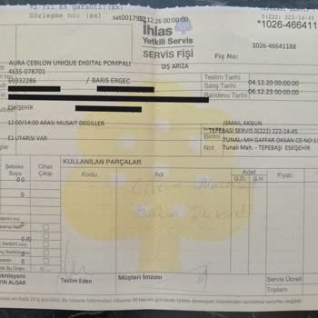 İhlas Aura Cebilon Su Artıma Cihazı Sürekli Hata Mesajı Veriyor