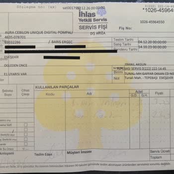 İhlas Aura Cebilon Su Artıma Cihazı Sürekli Hata Mesajı Veriyor