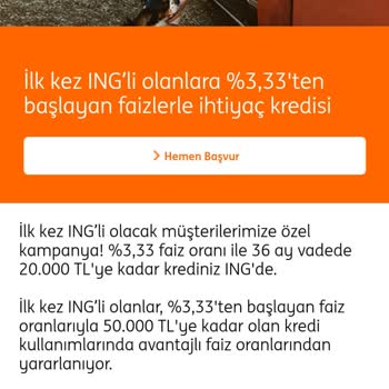 ING Bank Yenı Müşterilere Özel Kredi Başvurusu Reddi Hakkında