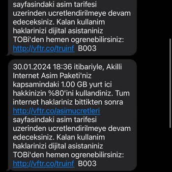 Vodafone, Satın Aldığım Ek Paket Dururken Kota Aşım Ücreti Yazıp Durdu