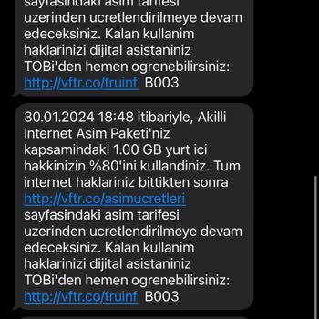 Vodafone, Satın Aldığım Ek Paket Dururken Kota Aşım Ücreti Yazıp Durdu