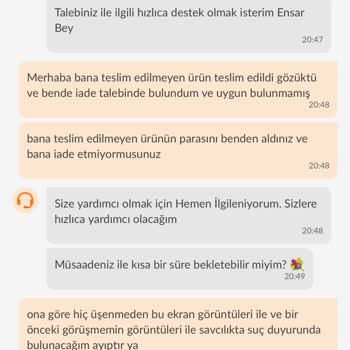 Trendyol Teslim Edilmeyen Ürün İçin İade Talebi