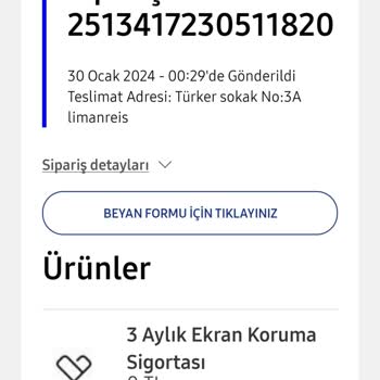 Samsung Telefon Bir Türlü Gönderilmeyen Kargo