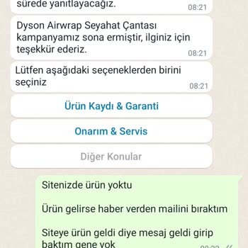 Dyson İlgisiz, Duyarsız Ve Teknik Hatalarla Dolu, Hizmet Kalitesi 0