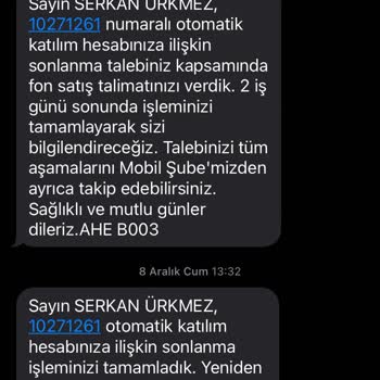 Anadolu Hayat Emeklilik BES İptal Sorunu