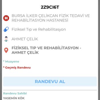 Bursa İlker Çelikcan Fizik Tedavi ve Rehabilitasyon Hastanesi Doktor İlgisizliği Ve Umursamazlığı