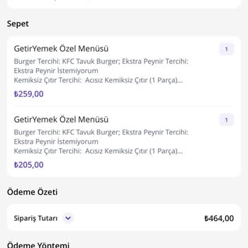 Getir Denizli KFC Bereketler Şube Ayıbı