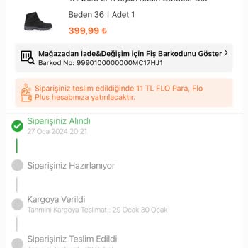 FLO Ayakkabı Siparişi Göndermiyor