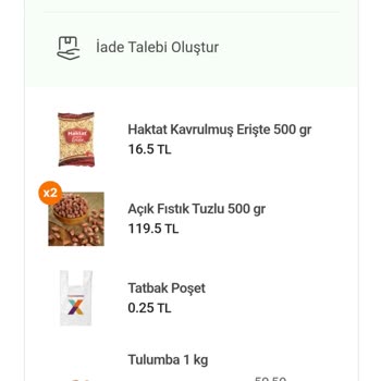 Hepsiburada Market Kurtlu Ürün Tatbak Denetlenmeli.