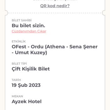 Milyon Bilet Ofest Ordu Bileti