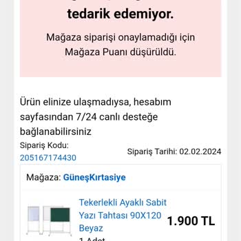 N11-GÜNEŞ Kırtasiye: Sipariş Ettiğim Ürün Usulsüz İptal Edildi.