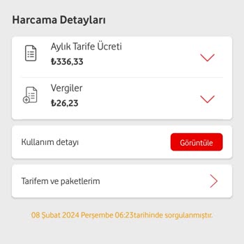 Vodafone Farklı Fatura Ücreti